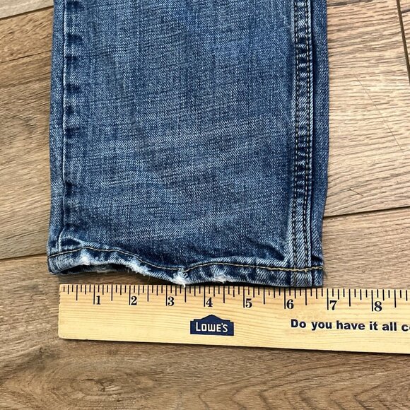 American Eagle Slim Straight Fit Denim Jeans 29x30 Blue Distressed Cotton Modern - Picture 6 of 12